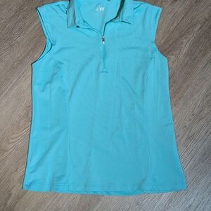Women's Nivo Nelly Mint Sleeveless Zip Golf Polo Shirt Size M